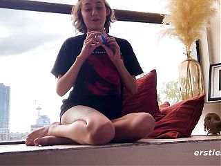 Ersties - Cute Daphne Masturbates On a Window Sill For All To See